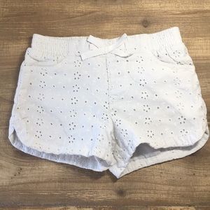 Girls white floral shorts